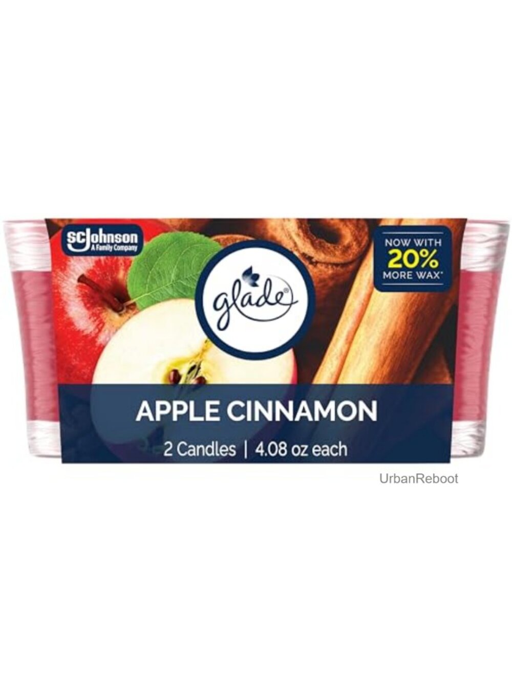 Glade Apple Cinnamon Scented Candle Jar 4.08 Oz 2 Count